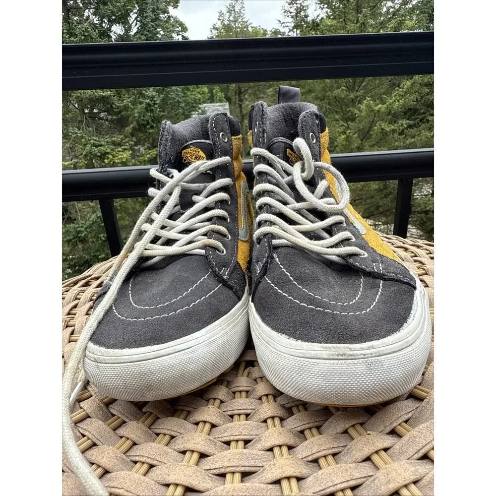 Vans Sk8 Hi Top MTE Juniors 7 Yellow Gray suede shoes Skate Shoes Sneakers